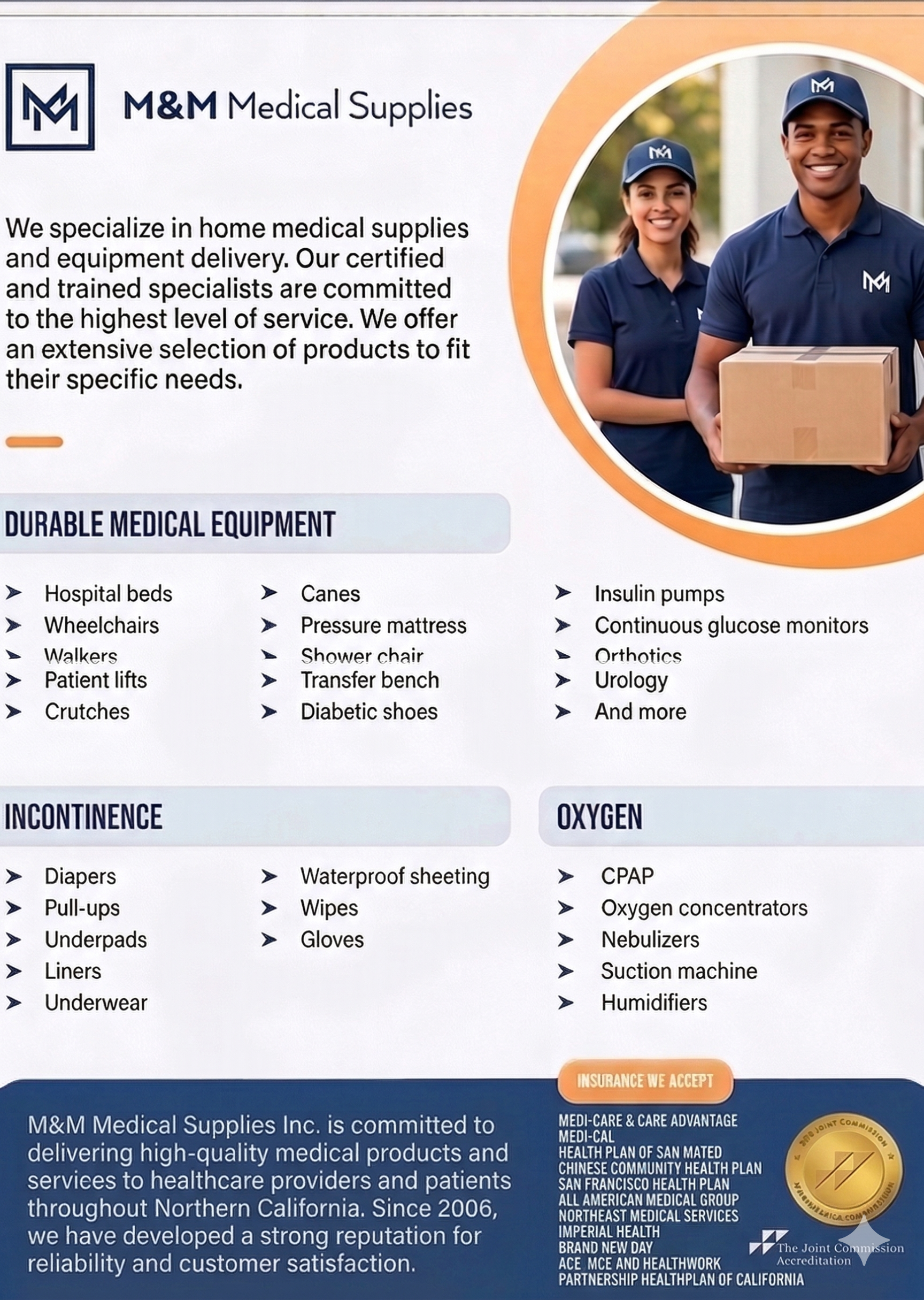 M&M Medical Supplies updated information sheet