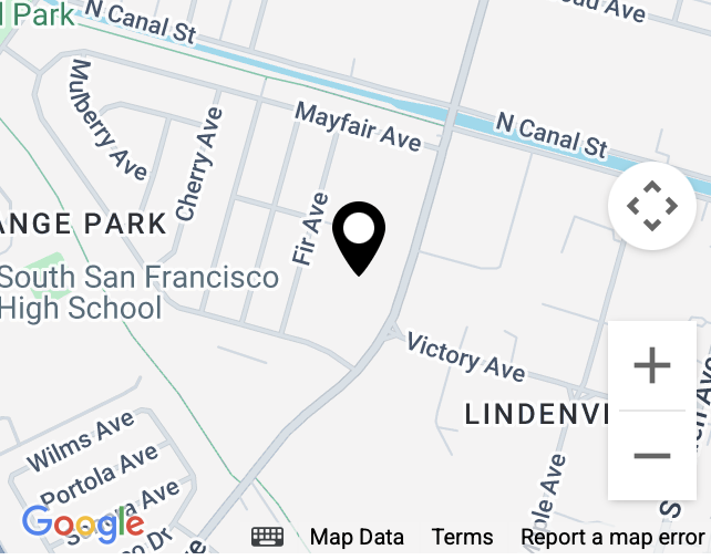 Map showing M&M Medical Supply location in South San Francisco